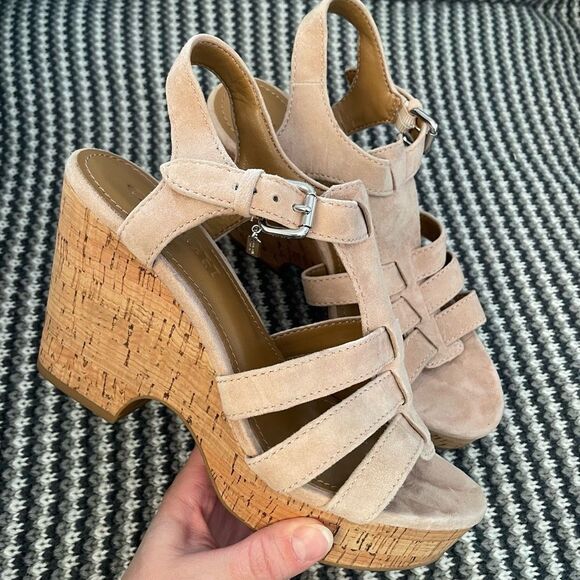 Coach Kennedy Platform sandal wedge heel women’s shoe size 7.5 - Picture 1 of 13